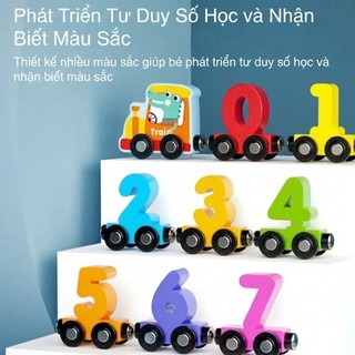 Đồ chơi tàu hỏa số bằng gỗ Montessori bảng học số nhận biết số đếm cho bé đồ chơi giáo dục