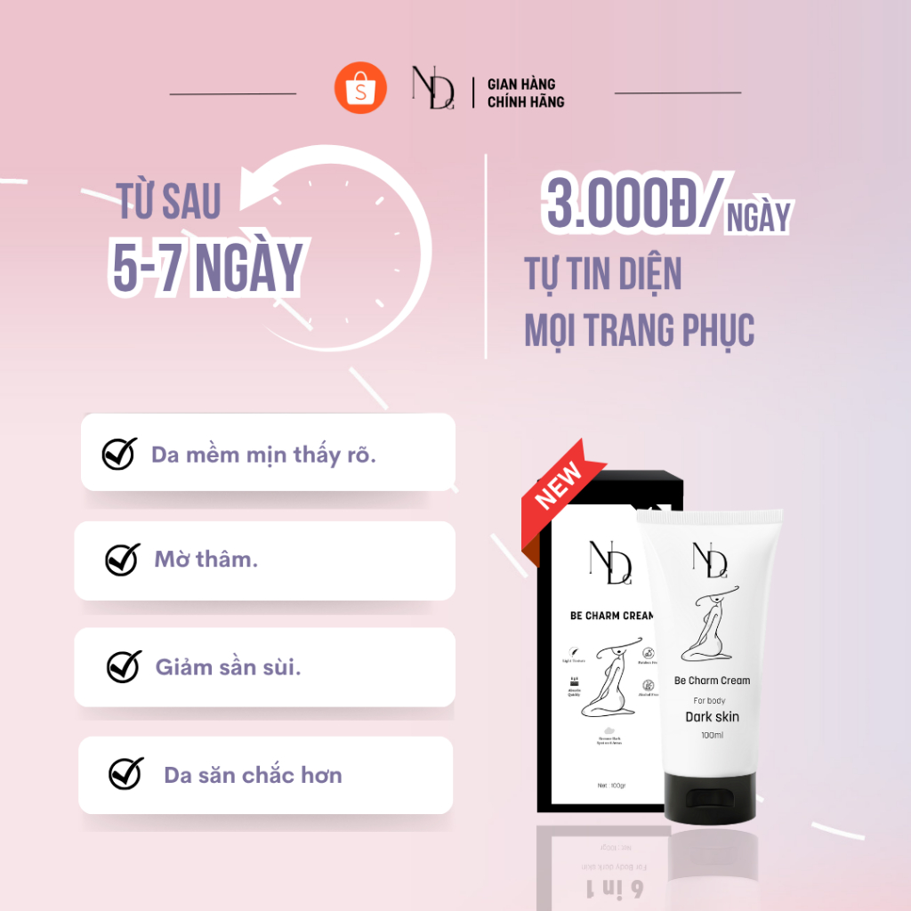 Kem làm mờ thâm mông body đa năng 6in1, săn chắc, giảm thâm sần BE CHARM CREAM 100ml ND