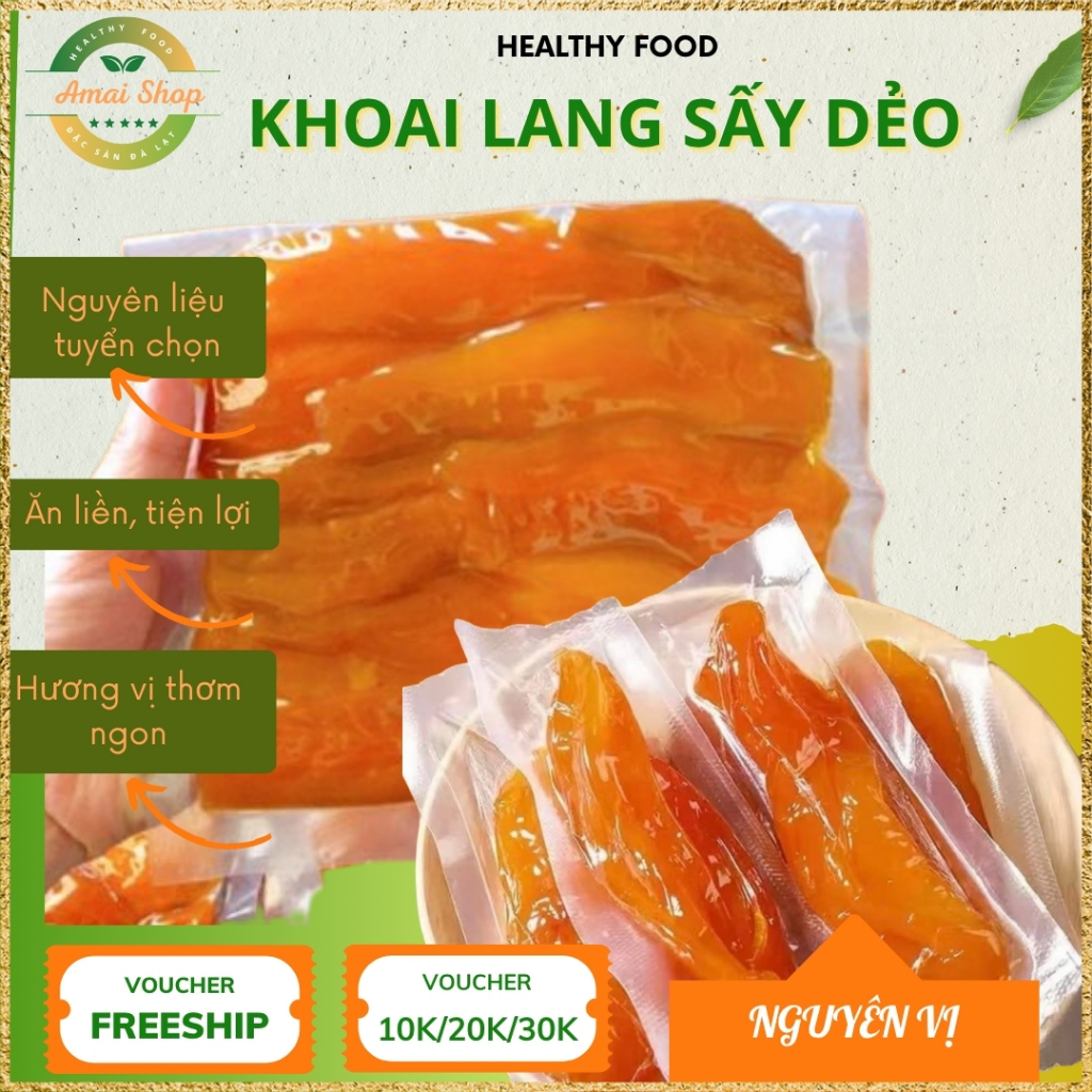 🍠 [HÀNG LOẠI 1] KHOAI LANG MẬT ĐÀ LẠT SẤY DẺO NGUYÊN CỦ AMAI - HEALTHY - THƠM DẺO🍠