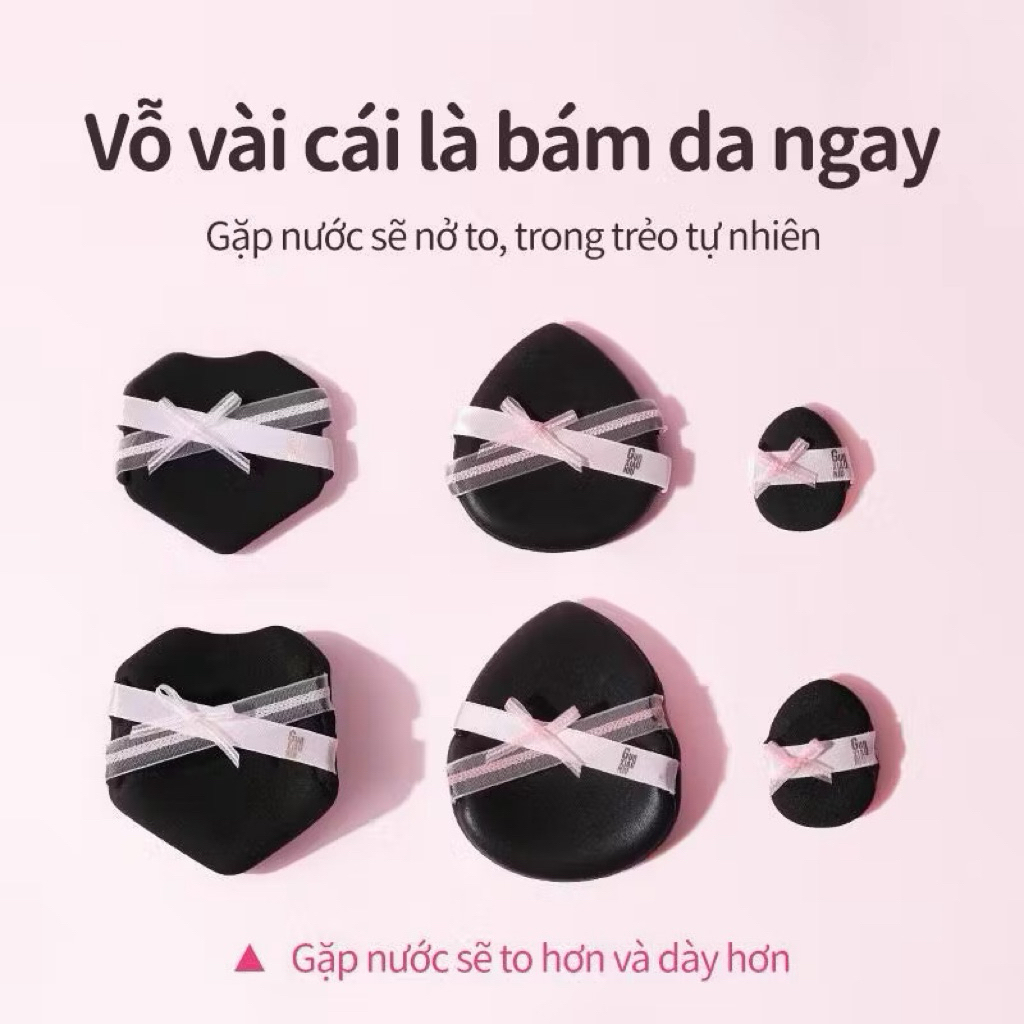 Set Mút Trang Điểm Guoxiaoniu Mút Tán Nền Guoxiaoniu Báo Đốm Tròn Đầu Nhọn Đen Pink Leopard Print Large Round Tip Powder