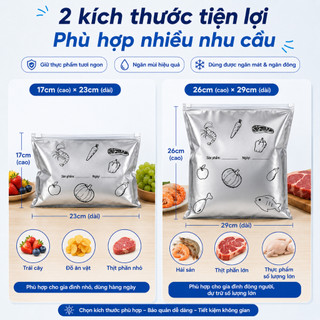 10-30 Túi giữ tươi nhôm mới với kích thước hoàn chỉnh Hiệu quả giữ tươi tốt cho thịt trái cây và rau quả