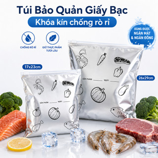 10-30 Túi giữ tươi nhôm mới với kích thước hoàn chỉnh Hiệu quả giữ tươi tốt cho thịt trái cây và rau quả