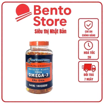 Viên uống dầu cá hồi Pure Alaska Omega-3 Wild Salmon Oil 333mg 540 viên Nhật Bản, Bổ sung Omega 3, dạng viên nang