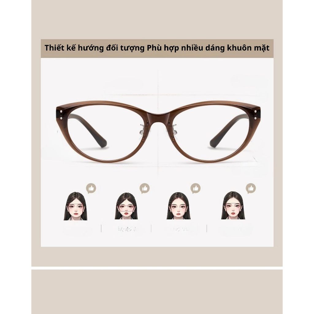Kính Mắt Thời Trang INNI Chống Ánh Sáng Xanh, Kính Mắt Mèo Phong Cách Retro, Màu Lạnh Tôn Da - 23135