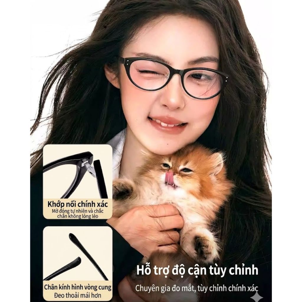 Kính Mắt Thời Trang INNI Chống Ánh Sáng Xanh, Kính Mắt Mèo Phong Cách Retro, Màu Lạnh Tôn Da - 23135