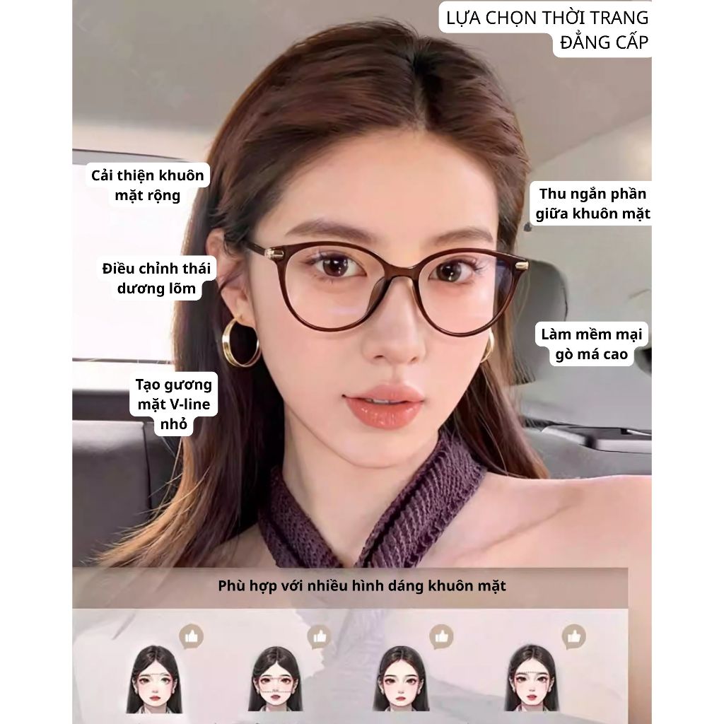 Kính Cận Nữ Dáng Mắt Mèo MOCO Gọng Nhựa Dẻo Siêu Nhẹ, Chống Ánh Sáng Xanh, Kính Thời Trang Cao Cấp 10708