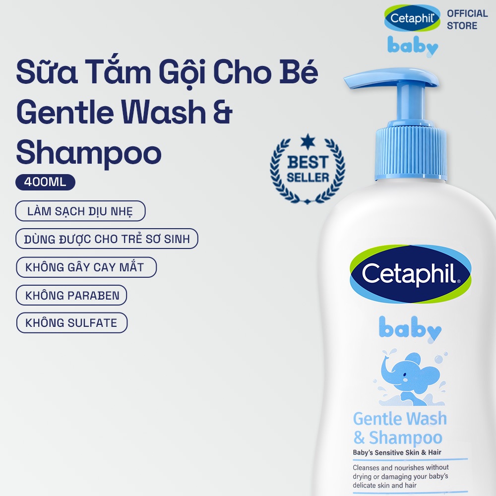 [HANNAH x CETAPHIL] Sữa tắm gội dịu lành cho bé CETAPHIL BABY GENTLE WASH & SHAMPOO 400ML