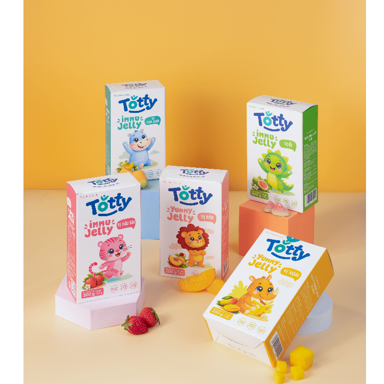 [LIVE] Thạch Trái Cây Mix Vị Cho Bé Totty Yummy & Immu Jelly, Bổ Sung L-Lysine, Kẽm, Vitamin Từ Trái Cây Đủ Vị