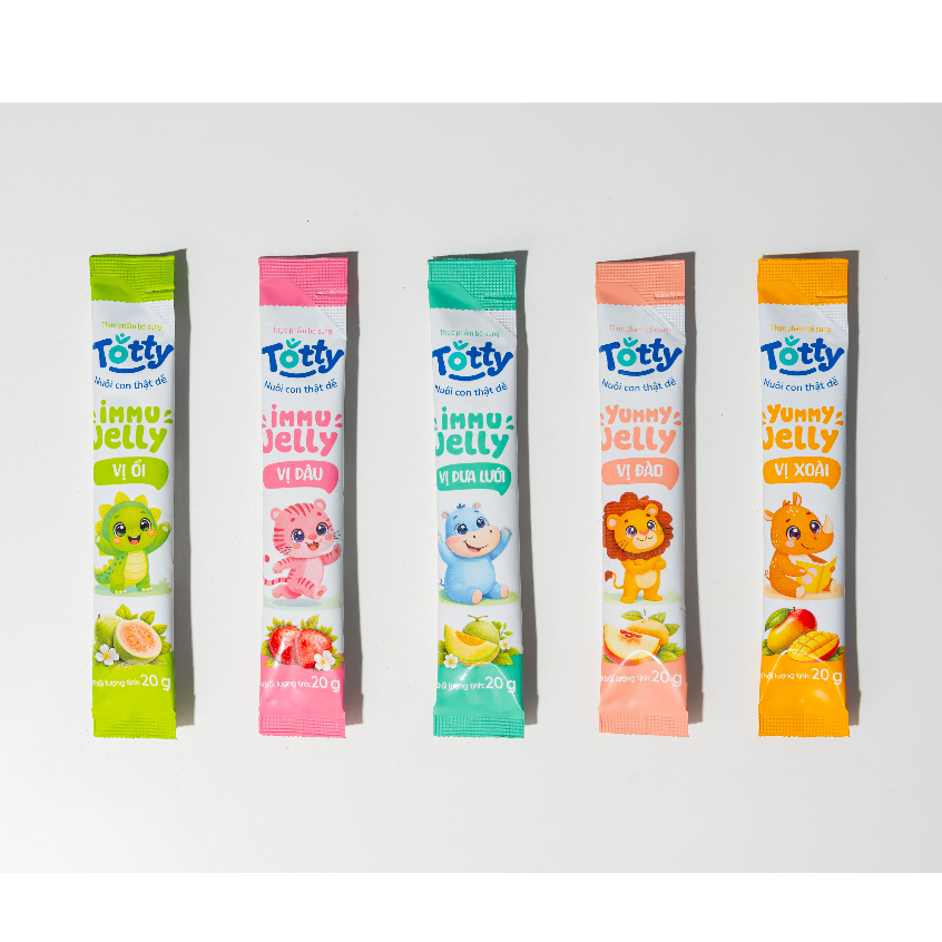[LIVE] Thạch Trái Cây Mix Vị Cho Bé Totty Yummy & Immu Jelly, Bổ Sung L-Lysine, Kẽm, Vitamin Từ Trái Cây Đủ Vị