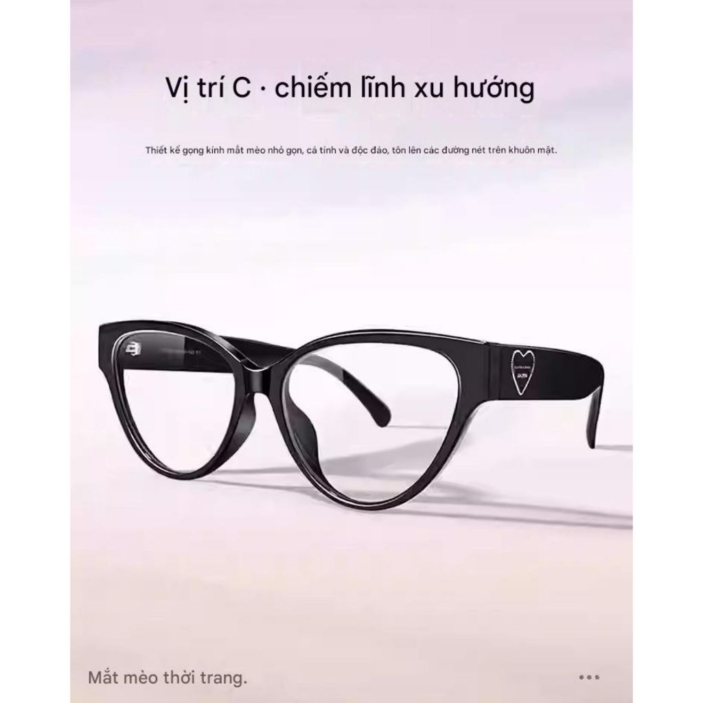 Kính Cận Thời Trang MOCO 7065 Form Mắt Mèo, Chống Ánh Sáng Xanh, Phong Cách Hàn Quốc