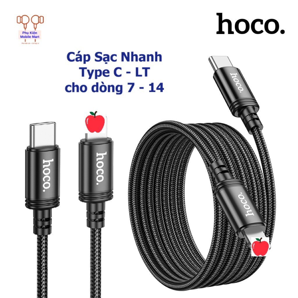 Cáp Sạc Nhanh Type C - Ligh 2m cho dòng 7/ 8/ 11/ X/ Xs/ 14 HOCO – Dây Sạc Nhanh