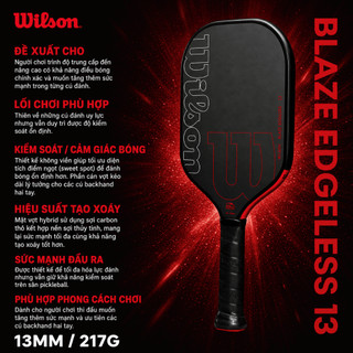 Wilson Blaze Edgeless 13 Vợt Pickleball Paddle WR180911U2