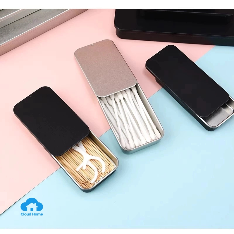 🌤️COD🌤️Hộp thiếc nắp trượt mini 60*33*11mm- Hộp thiếc hình chữ nhật, hộp đựng đồ nhỏ có nắp trượt