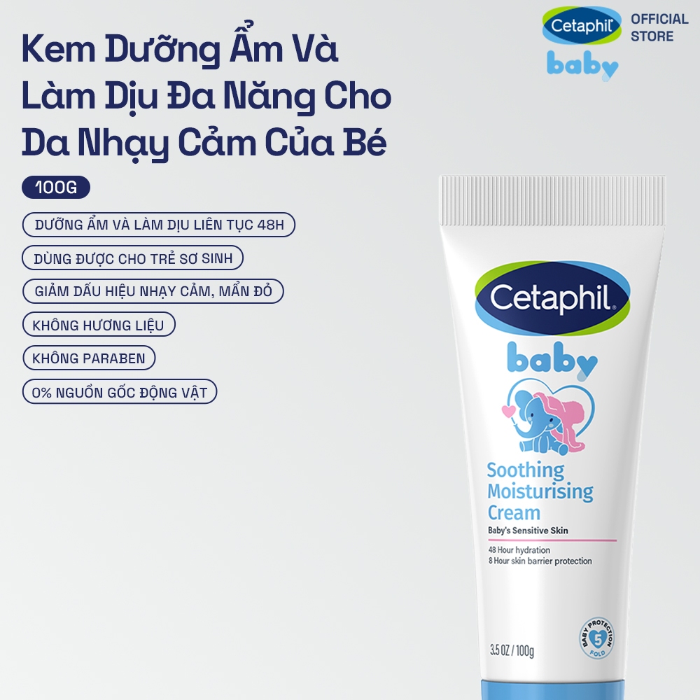 [LIVE] Kem dưỡng ẩm và làm dịu cho bé Cetaphil Baby Soothing & Moisturising Cream tuýp 100g