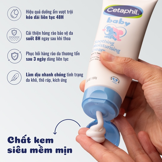 [LIVE] Kem dưỡng ẩm và làm dịu cho bé Cetaphil Baby Soothing & Moisturising Cream tuýp 100g