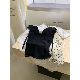 𝐏𝐡𝐢𝐞𝐧 𝐖𝐆𝐖𝐄 | (Sẵn) w9778 Áo Voan Tay Hến Bèo Cổ V 2 Lớp Peplum