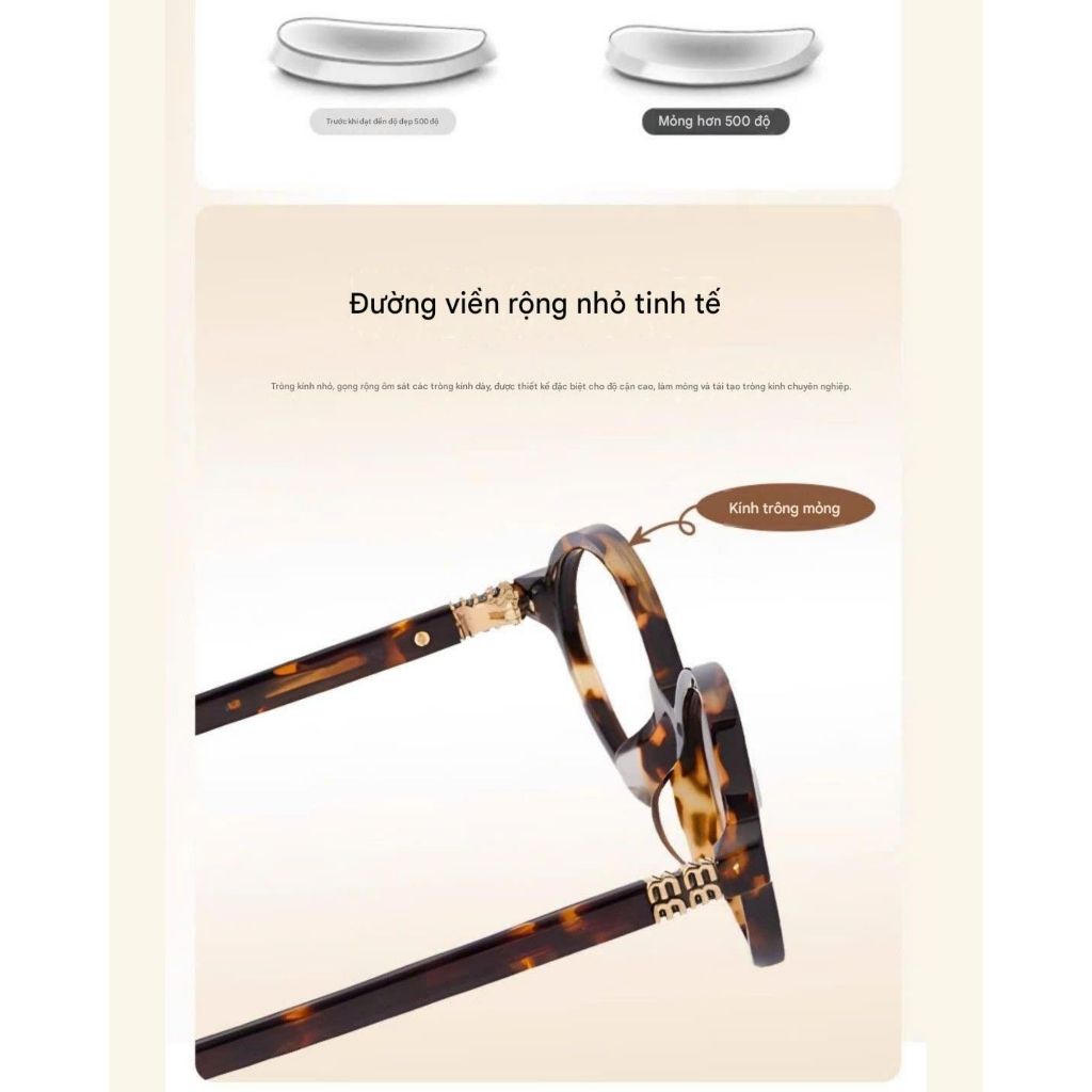Kính Mắt Thời Trang INNI Form Oval Hợp Mọi Dáng Mặt, Kính Học Sinh Sinh Viên Có Thể Lắp Độ Cận -8824
