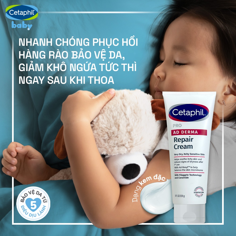 Kem làm dịu và phục hồi dịu lành dành cho da khô, ngứa CETAPHIL PRO AD DERMA REPAIR CREAM 227g