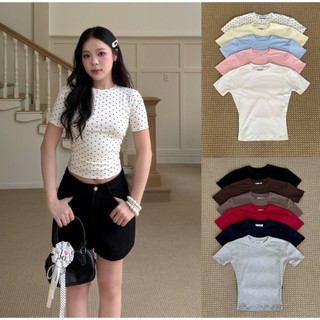 NAVIE - Áo thun ôm body basic tôn dáng thời trang nữ