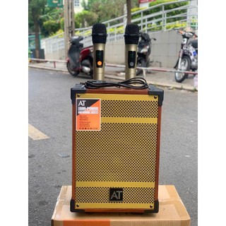 Loa AT T9 Bass 20cm - Công Suất 200W, Đi Kèm 2 Micro Đa Năng, Hát Nhẹ, Thu Âm Tốt, Nghe Nhạc Hát Hay, Mic Nhẹ Vang Hay