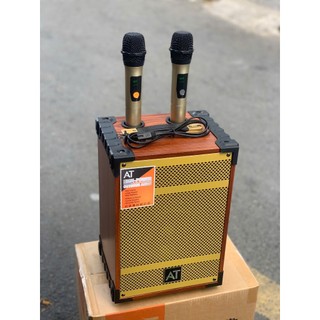 Loa Bluetooth Karaoka At-T9 + T8  Bass 20cm, Bo Mạch 5 Nút Chỉnh Được Bass Treble Micro, Mic Chống Hú