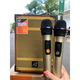 Loa AT T9 Bass 20cm - Công Suất 200W, Đi Kèm 2 Micro Đa Năng, Hát Nhẹ, Thu Âm Tốt, Nghe Nhạc Hát Hay, Mic Nhẹ Vang Hay