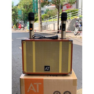 Loa Xách Tay Karaoke AT-T08 Công Suất 200W, Bass 20cm, 3 Treble Cho Âm Thanh Mạnh Mẽ, Căng Ấm, Kèm 2 Mic Hát Nhẹ Hay
