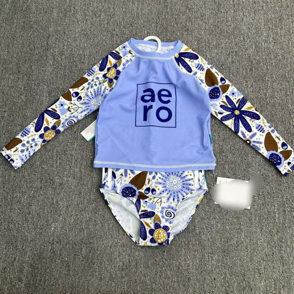 Set đồ bơi bé gái xuất khẩu size 8-10Y (25-32kg) chống nắng UPF 40-50, đồ bơi dài tay bảo vệ da