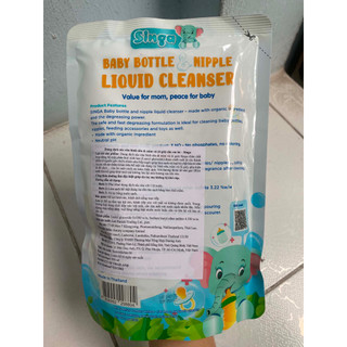 Nước rửa Bình sữa singa sạch khuẩn an toàn cho bé, dịu nhẹ cho mẹ 500ml dạng túi hàng Thái Lan date 2027