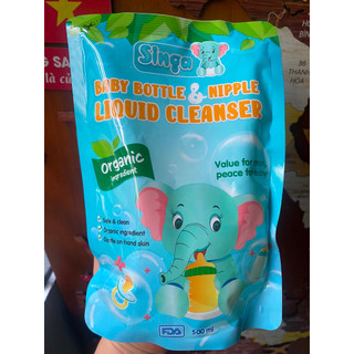 Nước rửa Bình sữa singa sạch khuẩn an toàn cho bé, dịu nhẹ cho mẹ 500ml dạng túi hàng Thái Lan date 2027