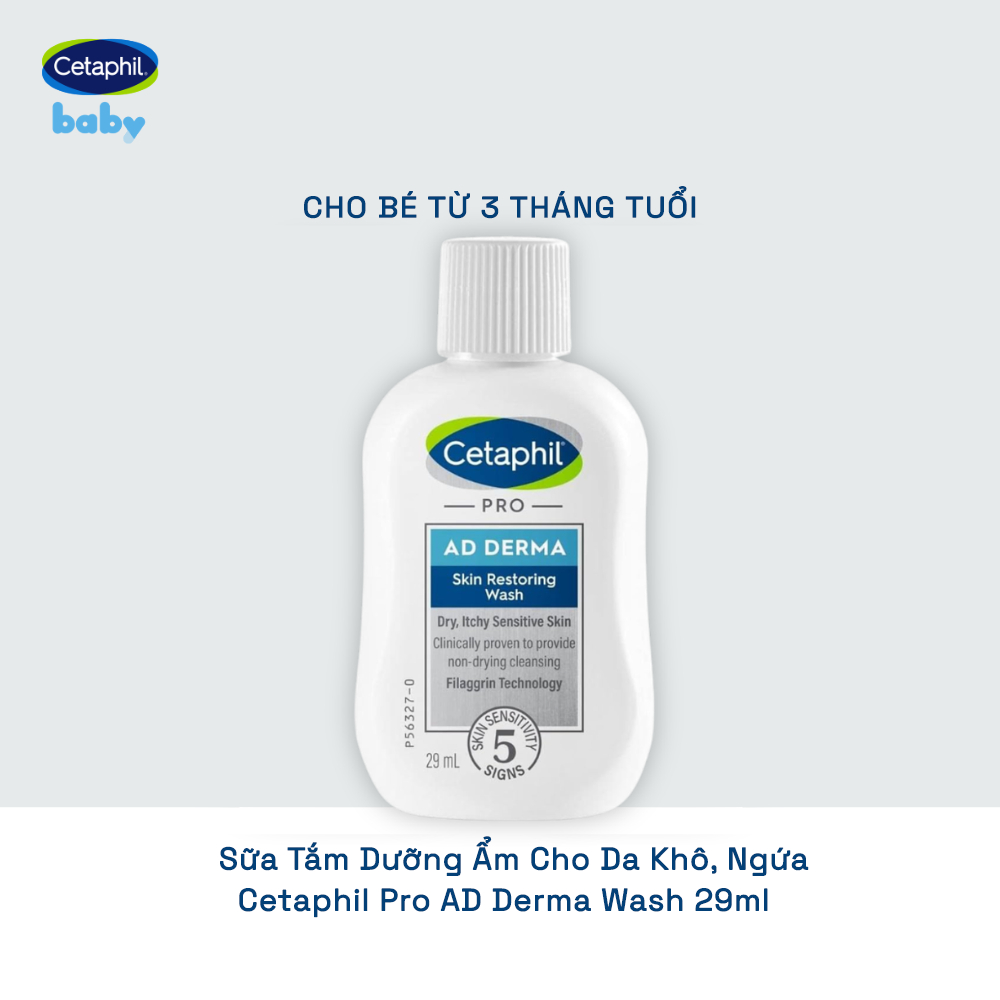 Sữa tắm dưỡng ẩm dịu lành dành cho da khô, ngứa CETAPHIL PRO AD DERMA WASH 29ML