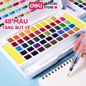 Màu Nước Dạng Nén Solid Water Color 12/18/24/36 Màu Deli - Màu Nước Nén Mịn Loang Màu Tốt
