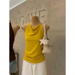 𝐏𝐡𝐢𝐞𝐧 𝐖𝐆𝐖𝐄 | (Sẵn) w9708 Áo Yếm Nhún Eo Cổ Đổ Hở Lưng Ôm Body