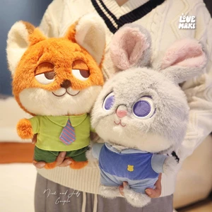 Gấu Bông Cá Và Thỏ Zootopia Nhung Mềm Mịn, Thú Nhồi Bông Cao Cấp Size 30cm Làm Quà Tặng