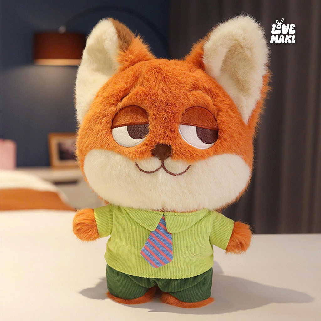 Gấu Bông Cá Và Thỏ Zootopia Nhung Mềm Mịn, Thú Nhồi Bông Cao Cấp Size 30cm Làm Quà Tặng