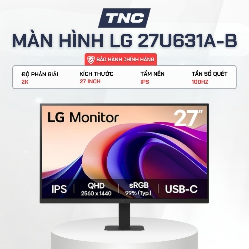 Màn hình Đồ Hoạ LG 27U631A-B 27 Inch/ IPS/ 2K/ 100Hz/ 5ms - Bảo Hành 24 Tháng - TNC STORE