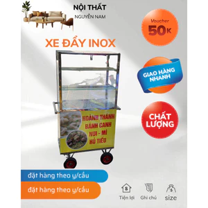 Xe bán cơm, bánh mì inox 304 (nhận đặt hàng theo y/cầu)