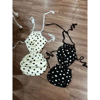 Đầm body cột yếm hở hết lưng cột nơ dáng ngắn sang chảnh thun ladong ( sẵn mút )