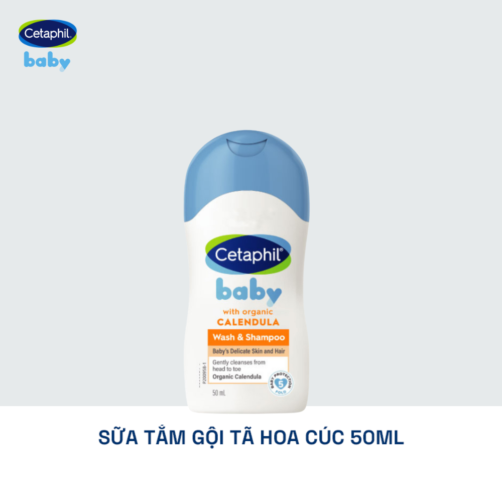 [Hàng tặng không bán] Sữa tắm gội dịu lành cho bé Cetaphil Baby Wash & Shampoo with Organic Calendula 50ml