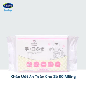 Khăn ướt không mùi, an toàn & lành tính cho bé (màu hồng, 80 miếng)
