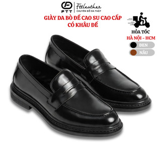 Giày lười nam da bò pennyloafer chính hãng FTTLeather, giày tây nam tăng chiều cao size to 45 F0303