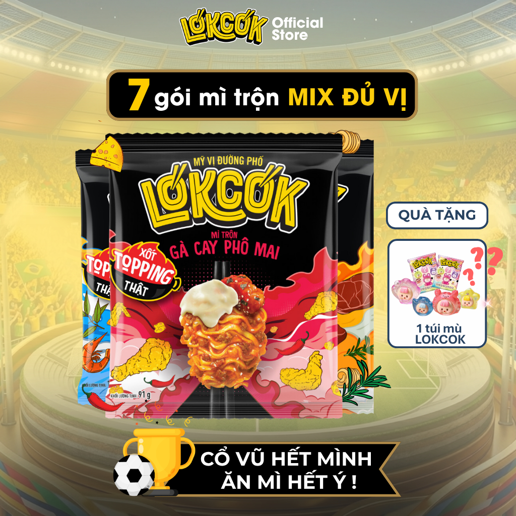 [Chính Hãng] Combo 7 Gói Mì Trộn LOKCOK Đủ Vị - Thực Thần Đường Phố