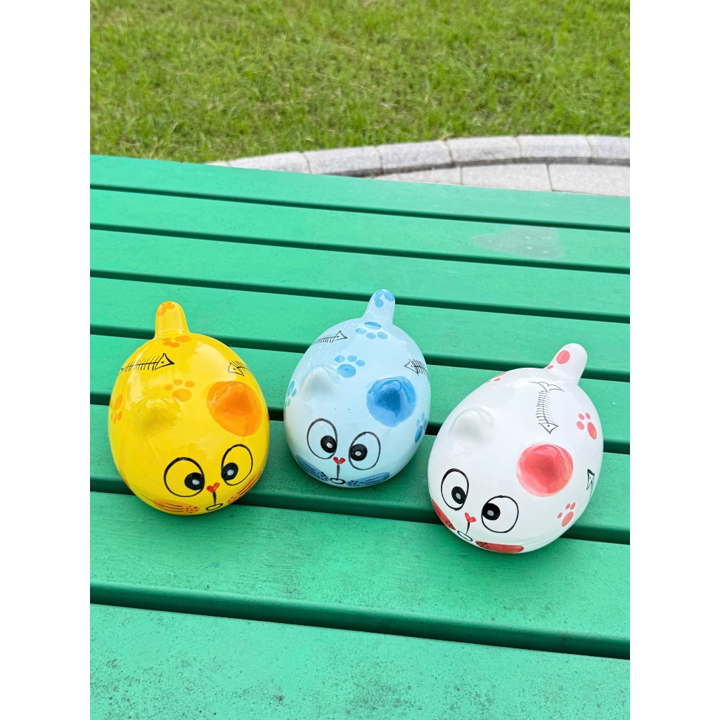 Heo đất mèo bàn nà gốm sứ – Ống heo tiết kiệm siêu dễ thương, màu sắc nổi bật, phù hợp cho bé