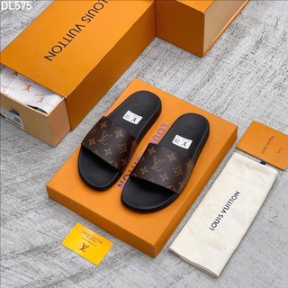 Dép Nam L.v hoa ghi cao cấp - Dép Nam quai da đế cao su Hàng qccc loại 1ful box 2026.