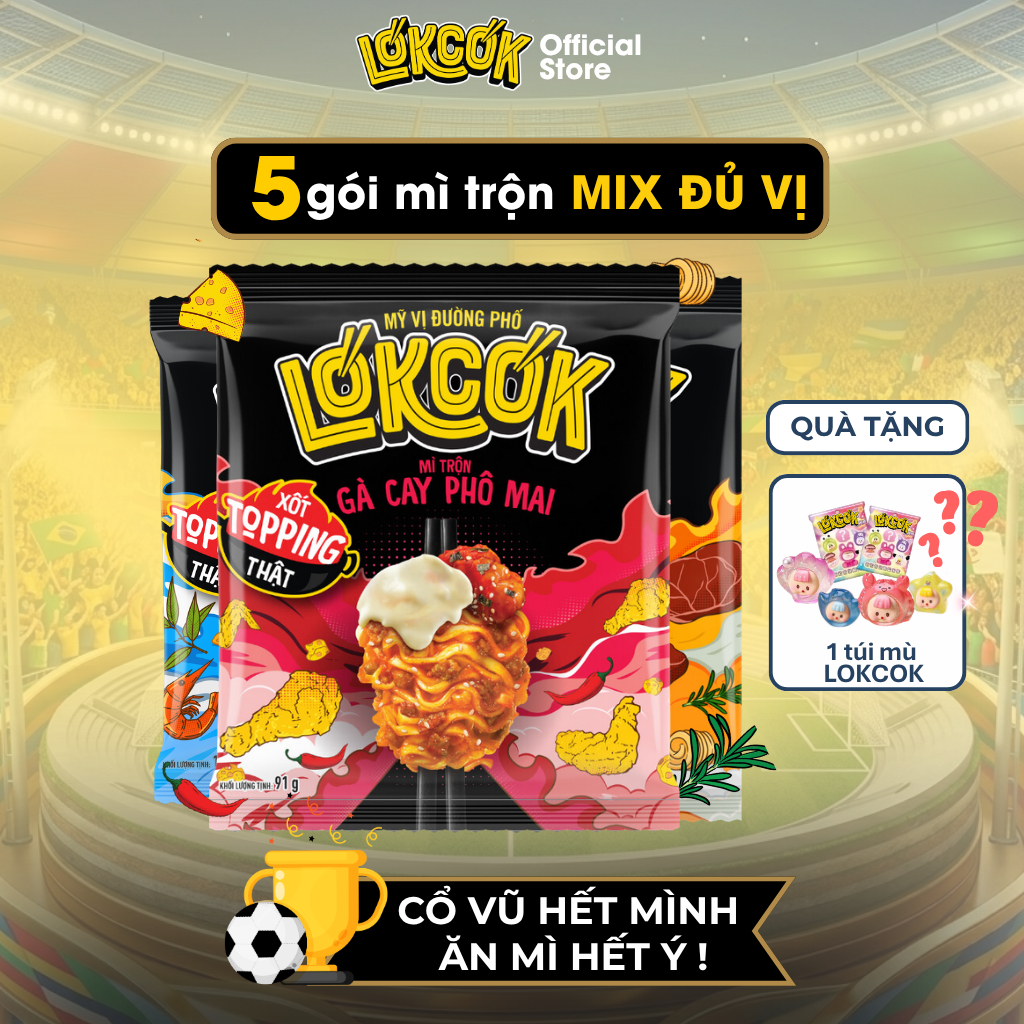 [Chính Hãng] Mì Trộn LOKCOK Đủ Vị - Thực Thần Đường Phố (Gói)
