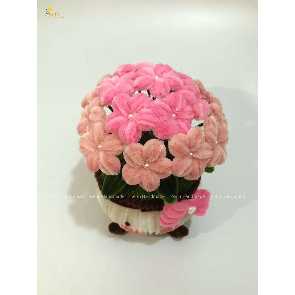 Chậu hoa mini bằng kẽm nhung dùng làm decor bàn làm việc, bàn học, quà tặng người thương