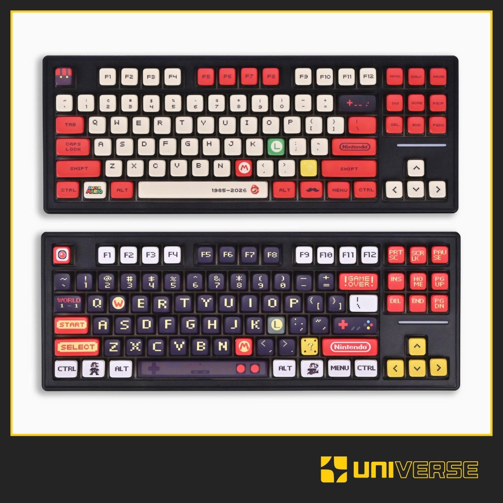 Keycap Pudding Mario Retro Xuyên LED PBT Dyesub Profile MDA 119 Nút Bàn Phím Cơ Keycap Đỏ Đen | BigBuy360 - bigbuy360.vn