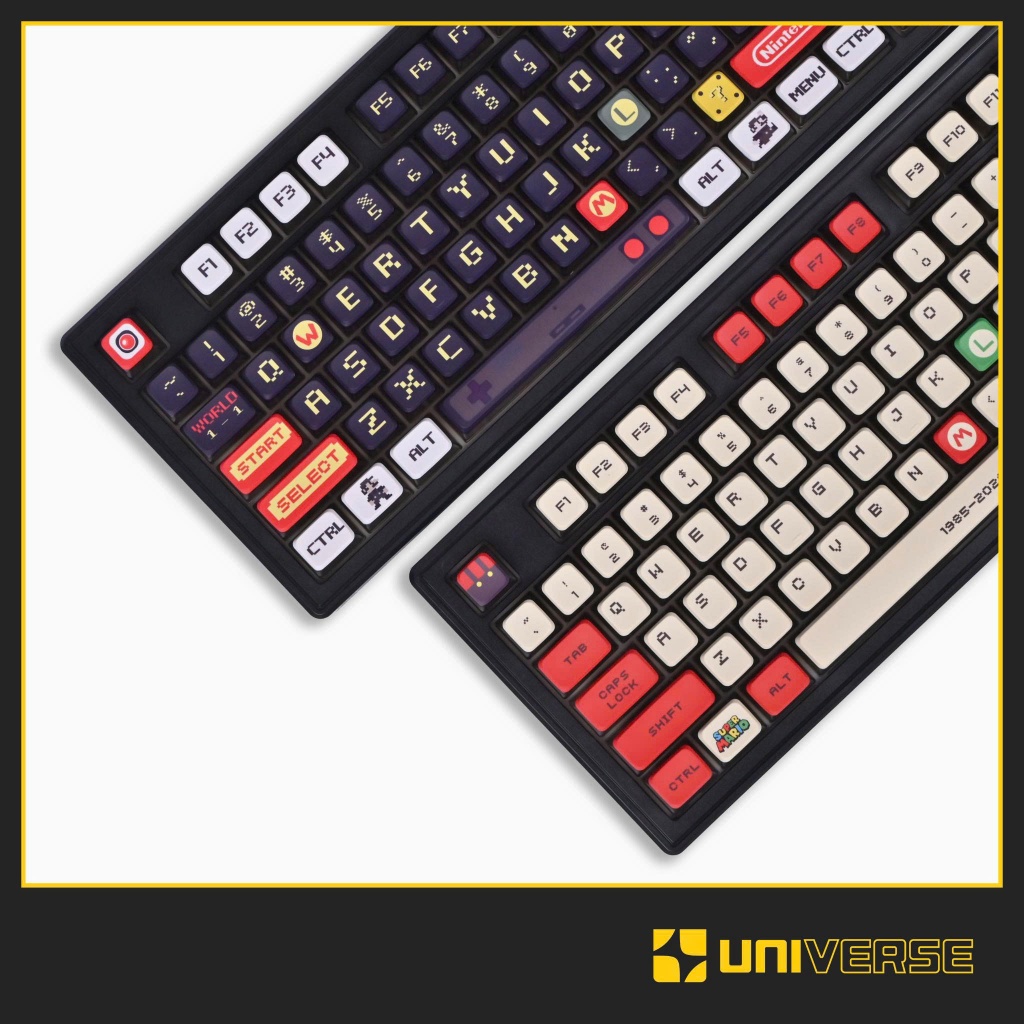 Keycap Pudding Mario Retro Xuyên LED PBT Dyesub Profile MDA 119 Nút Bàn Phím Cơ Keycap Đỏ Đen | BigBuy360 - bigbuy360.vn