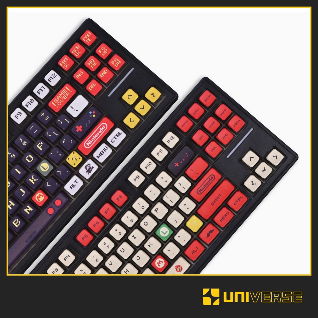 Keycap Pudding Mario Retro Xuyên LED PBT Dyesub Profile MDA 119 Nút Bàn Phím Cơ Keycap Đỏ Đen | BigBuy360 - bigbuy360.vn