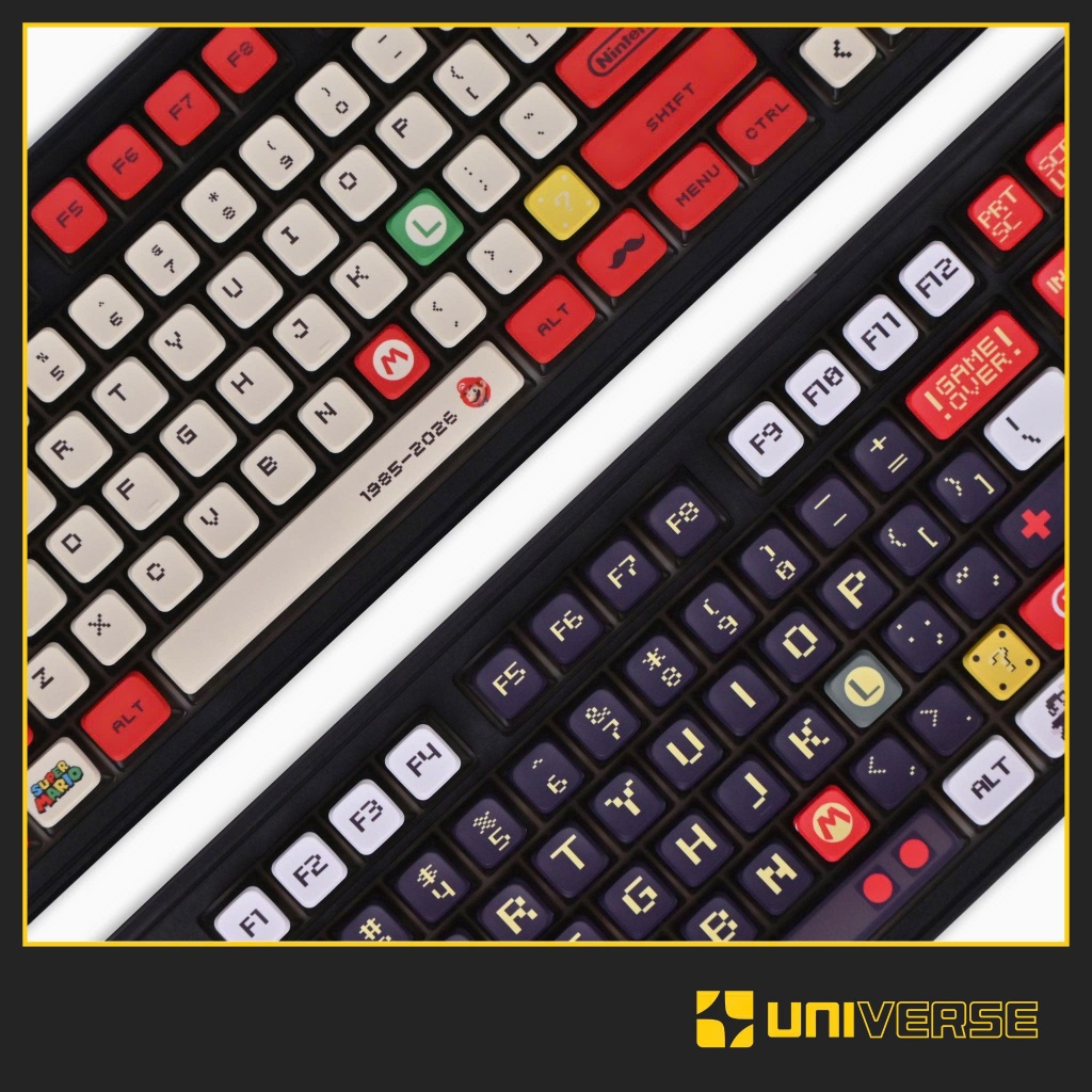 Keycap Pudding Mario Retro Xuyên LED PBT Dyesub Profile MDA 119 Nút Bàn Phím Cơ Keycap Đỏ Đen | BigBuy360 - bigbuy360.vn